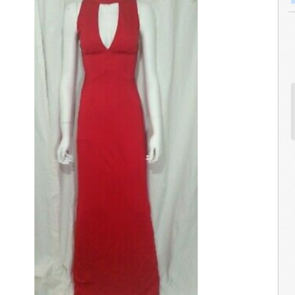 lola jersey mock neck gown with cutout and lace up - Picture 4 of 8